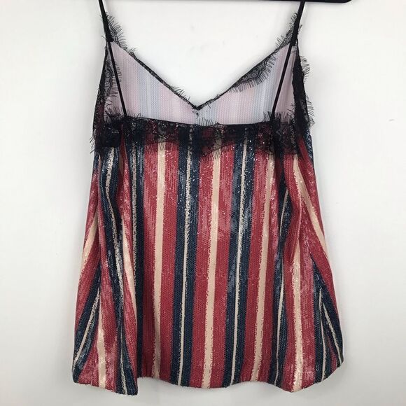 Zara Basic Sequin Patriotic Stripe Tank NEW - Picture 5 of 12